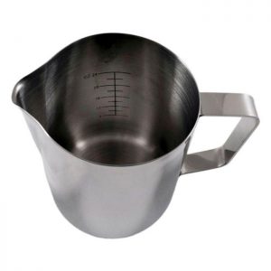 stainless steel foaming jug with measures